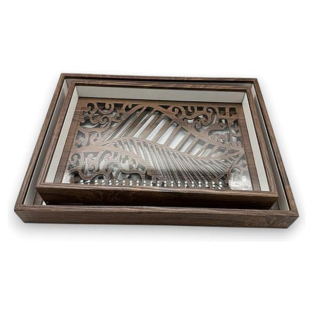 JJ53812 - BANDEJA DECORATIVA DE MADERA (12/1)