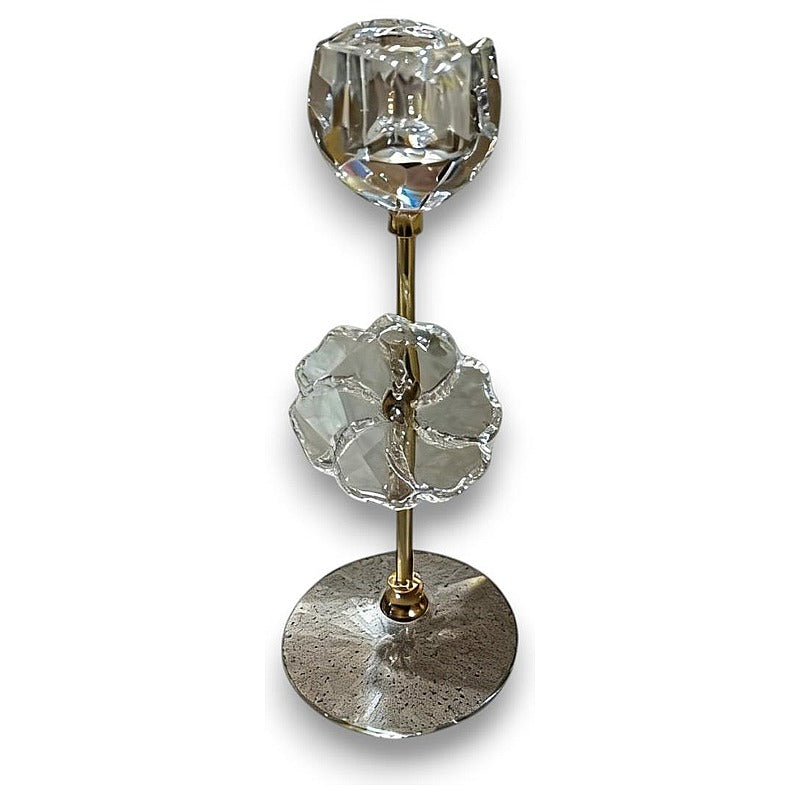 GY32027 - JUEGO DE 3 CANDELABROS DE CRISTAL Y METAL (24/1)