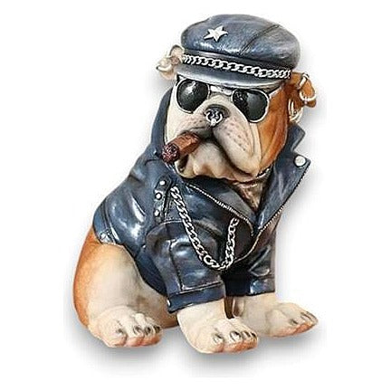 GY34281 - FIGURA DECORATIVA DE PERRO MOTOCICLISTA (12/1)