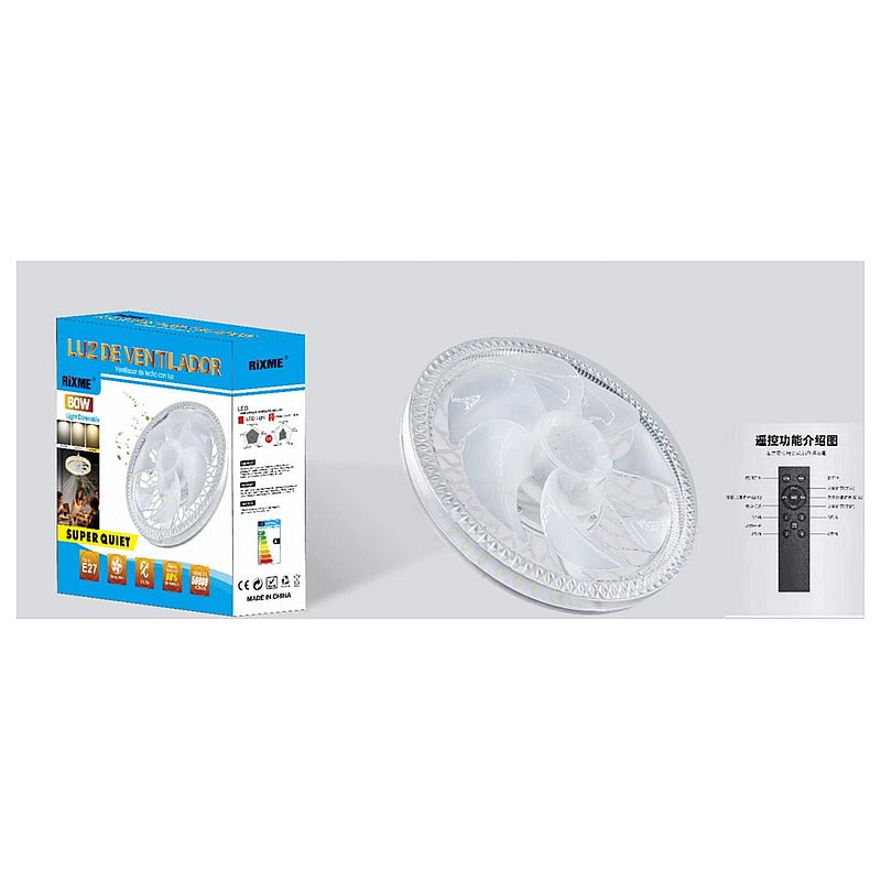 IP-RZL07 - LUZ DE VENTILADOR DE CRISTAL DE 60 W, LUZ DE TRES TONOS. (20/1)
