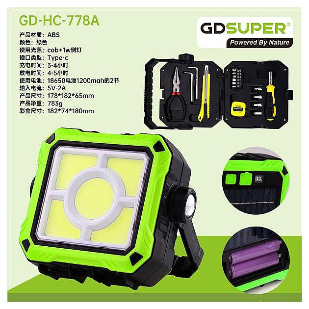 DQ42- 018 - LUZ LED RECARGABLE CON KIT DE HERRAMIENTAS (36/1)
