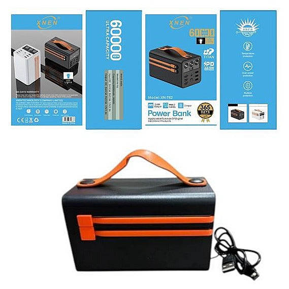DQ43009 - POWER BANK 60000MAH CON ASA NARANJA (30/1)