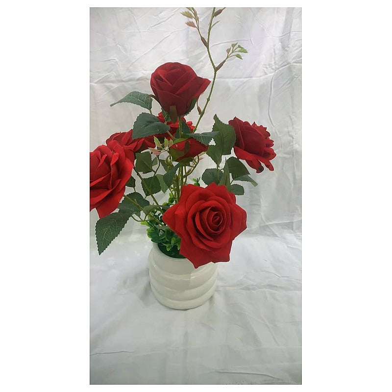 HG-YFF33 - RAMO DE ROSAS ARTIFICIALES CON FLORERO (32/1)