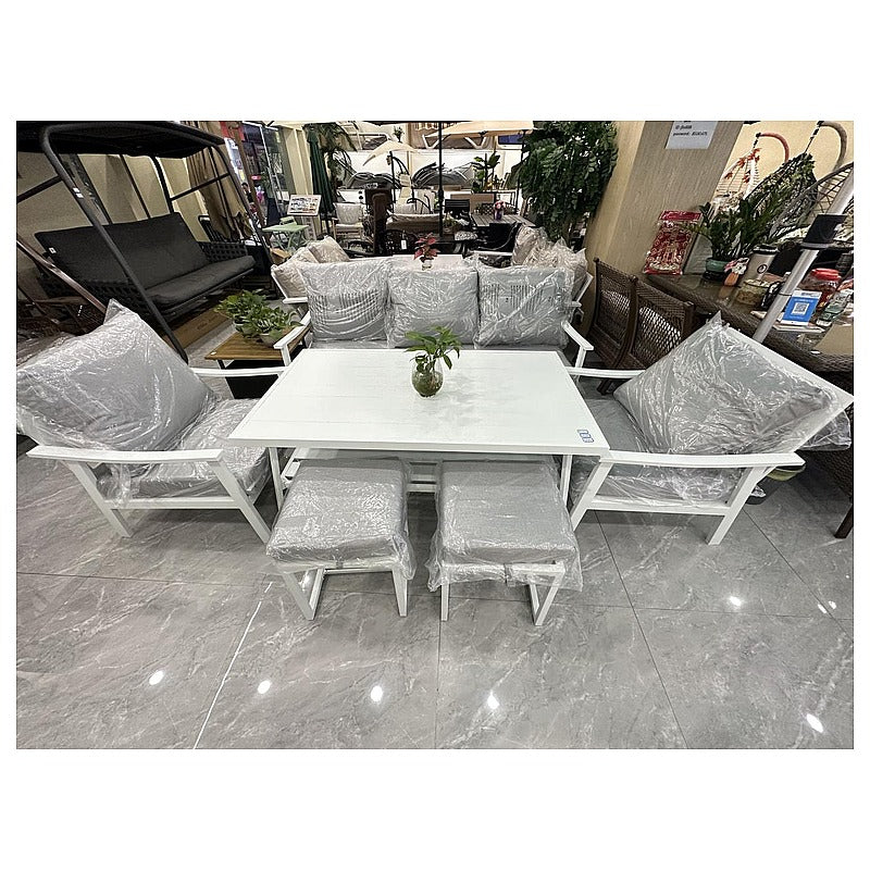 H-JHA03 - JUEGO DE COMEDOR DE JARDÍN BLANCO (72188/1)