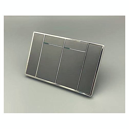 EL-H20-2W - INTERRUPTOR DOBLE GRIS CON BORDE PLATEADO (125/1)