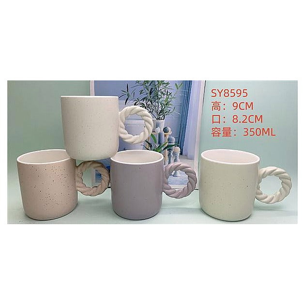 JJ53-010 - TAZA DE CERÁMICA, ALTURA 9*, BOCA 8.2*350ML, COLOR MEZCLADO (48/1)