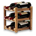 JJ53-049 - BOTELLERO DE 3 NIVELES, CON CAPACIDAD PARA 6 BOTELLAS, DE MADERA CARBONIZADA. BOTELLERO DE 3 NIVELES, CON CAPACIDAD PARA 12 BOTELLAS (10/1)