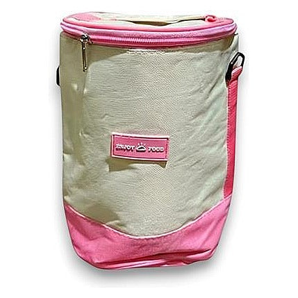 JJ53-092 - LONCHERA TÉRMICA CILÍNDRICA BEIGE Y ROSA (100/1)