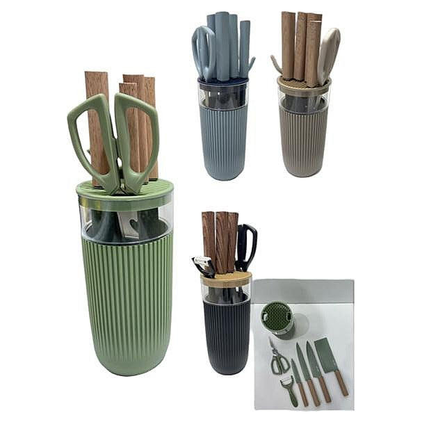 J1J3553 - - SET DE CUCHILLOS CON SOPORTE CILÍNDRICO (30/1)