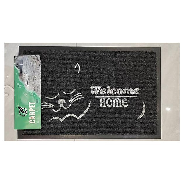 J1J6523 - - ALFOMBRA NEGRO CON DISEÑO DE GATO (50/1)
