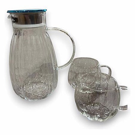 JJ53-186 - SET DE JARRA Y VASOS DE VIDRIO (24/1)