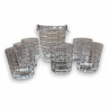 JJ53-189 - SET DE VASOS Y CUBO DE HIELO DE VIDRIO (6/1)