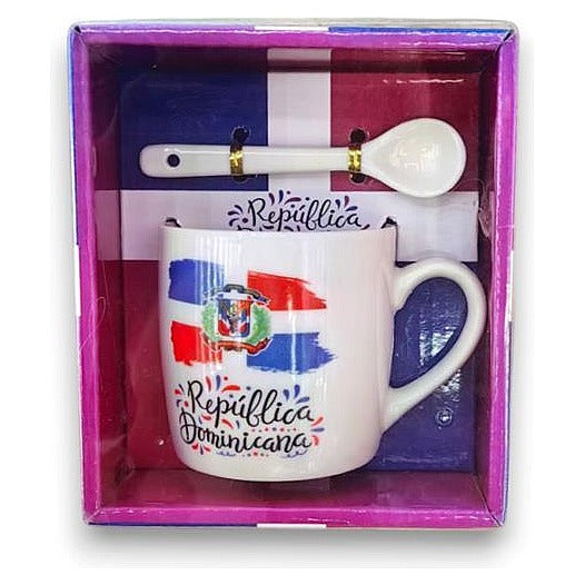JJ53071 - TAZA CON CUCHARA REPÚBLICA DOMINICANA (120/1)