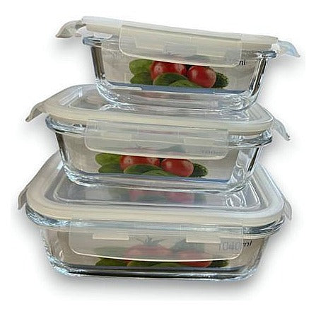 JJ53138 - SET DE RECIPIENTES DE VIDRIO CON TAPAS (12/1)