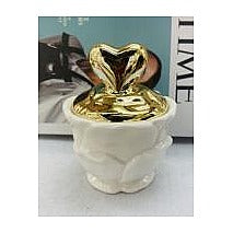 Y-AC2-83 - CANDELABRO CERÁMICO CON CORAZÓN DORADO (72/1)
