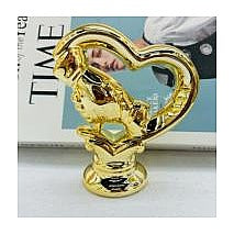 Y-AC2-113 - ADORNO DORADO DE CERÁMICA CON FORMA DE CORAZÓN (72/1)
