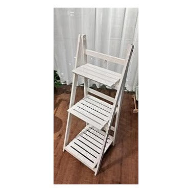 TC-GW020 - ESCALERA PLEGABLE DE MADERA BLANCA (6/1)