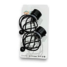 WJ63-038 - REMATES DECORATIVOS PARA CORTINA 28MM NEGRO (50/1)