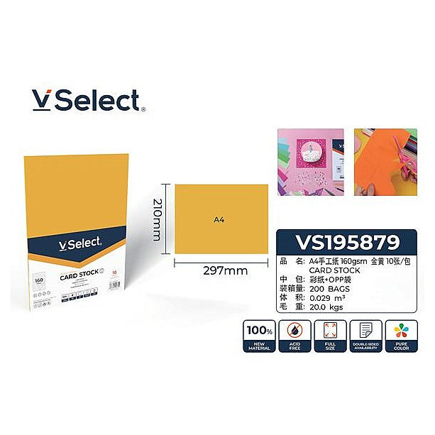 VS195879 - PAPEL CARTULINA A4 160GSM (200/1)