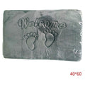 HG-LM129 - FELPUDO GRIS CON DISEÑO DE HUELLAS 40*60CM (50/1)