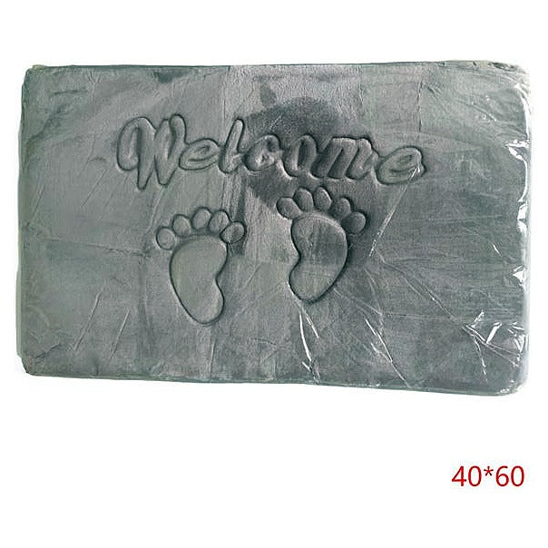 HG-LM129 - FELPUDO GRIS CON DISEÑO DE HUELLAS 40*60CM (50/1)