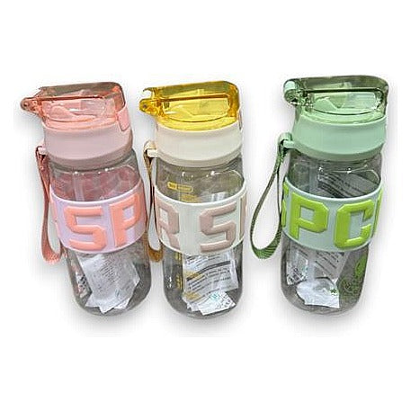 CF81-006 - BOTELLA PLÁSTICA 640ML CON TAPA DE COLORES (60/1)