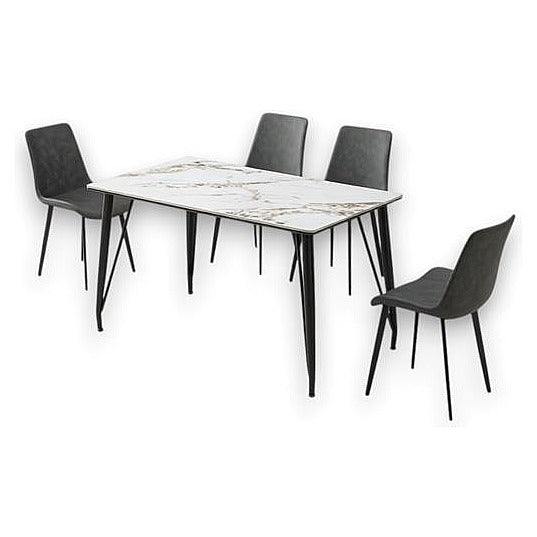 JJ51015 - COMEDOR CON SILLAS DE TAPIZ GRIS (1/1)
