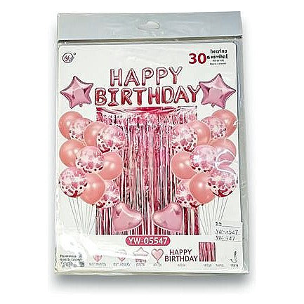 GY34204 - SET DE GLOBOS Y DECORACION ROSA (100/1)