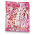 GY34209 - SET DE DECORACIÓN DE CUMPLEAÑOS ROSA (100/1)