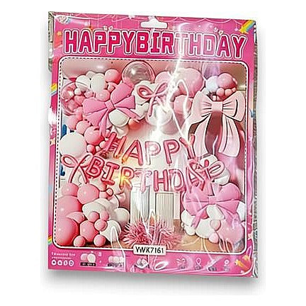 GY34209 - SET DE DECORACIÓN DE CUMPLEAÑOS ROSA (100/1)