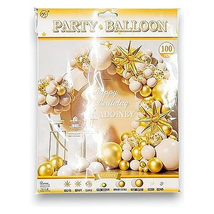 GY34210 - JUEGO DE GLOBOS DE FIESTA DORADOS (100/1)