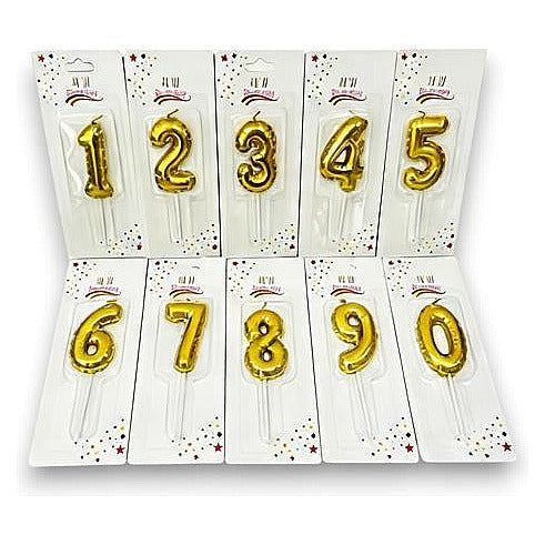 GY34191 - VELAS DE CUMPLEAÑOS CON NÚMEROS DORADOS (600/1)