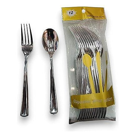 GY34203 - CUBIERTOS DESECHABLES PLATEADOS (300/1)