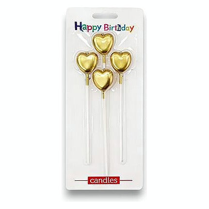 GY34201 - VELAS DE CUMPLEAÑOS DORADAS CON FORMA DE CORAZÓN (360/1)