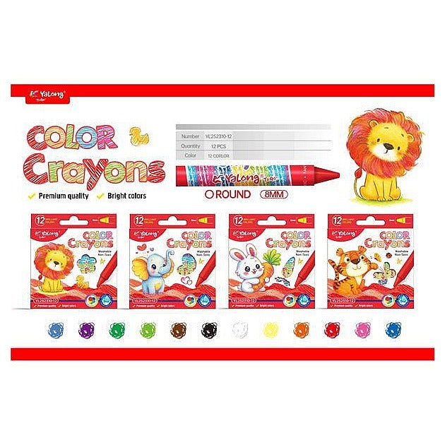 YL252310-12 0.8圆杆蜡笔 - CRAYONES DE COLORES 12 PIEZAS (288/1)