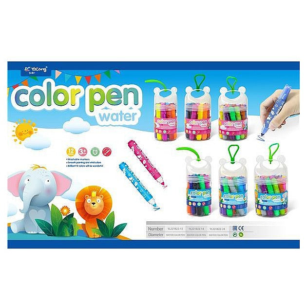 YL221822-12 - PLUMONES LAVABLES 12 COLORES (96/1)