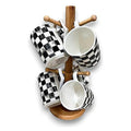 H-JLC06 - SET DE TAZAS CON SOPORTE DE MADERA (6/1)