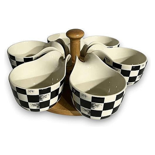 H-JLC08 - JUEGO DE TAZAS CON SOPORTE DE MADERA (8/1)