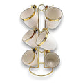 H-JLC09 - JUEGO DE TAZAS CON SOPORTE DORADO (6/1)