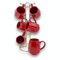 H-JLC13 - SET DE TAZAS ROJAS CON SOPORTE (6/1)