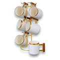 H-JLC10 - JUEGO DE TAZAS CON SOPORTE DORADO (6/1)