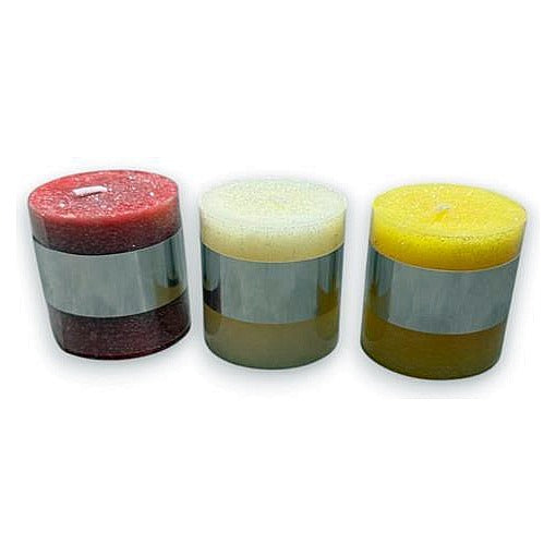 YJ-FC7 - VELAS DECORATIVAS CILÍNDRICAS CON BANDA METÁLICA (96/1)