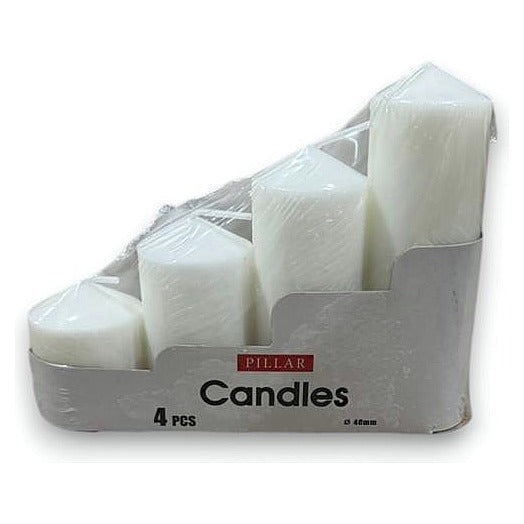 YJ-CW4 - SET DE 4 VELAS BLANCAS DE PILAR (48/1)