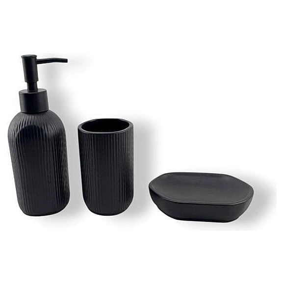 JJ54301 - SET DE BAÑO NEGRO DE 3 PIEZAS (24/1)