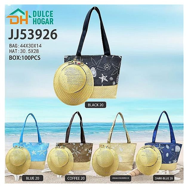 JJ53926 - SET DE BOLSO Y SOMBRERO PLAYERO (100/1)