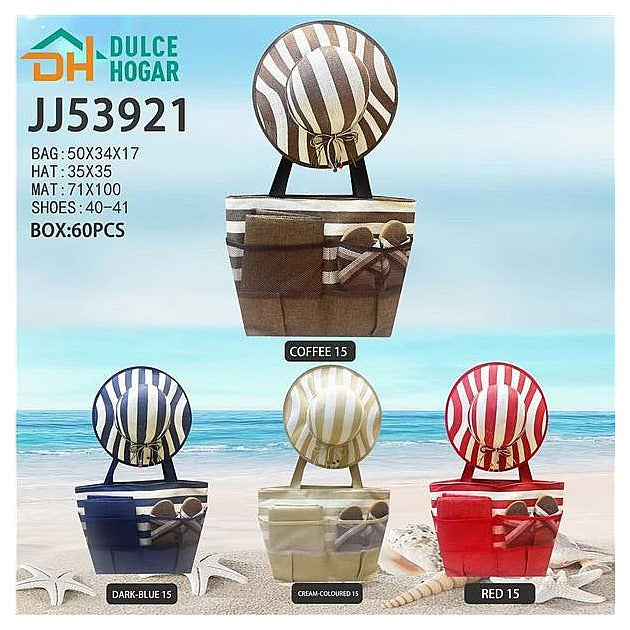 JJ53921 - CONJUNTO DE BOLSO Y SOMBRERO PLAYERO (60/1)