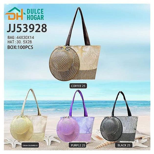 JJ53928 - SET DE BOLSO Y SOMBRERO PARA PLAYA (100/1)