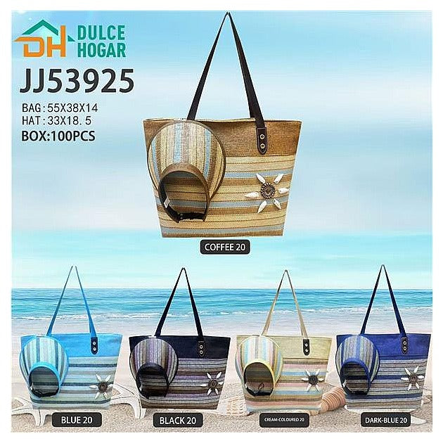 JJ53925 - BOLSO Y SOMBRERO PLAYERO SET MULTICOLOR (100/1)