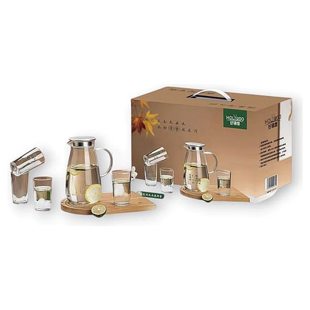 HG-KRG180 - SET DE JARRA Y VASOS DE VIDRIO (12/1)