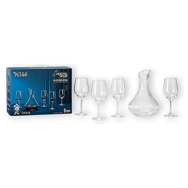 HG-KRG158 - SET DE DECANTADOR Y COPAS DE CRISTAL (6/1)
